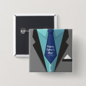 Happy Vaderdag Vierkante Button 5,1 Cm (Voorkant /achterkant)