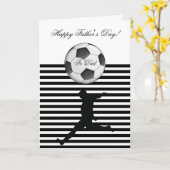 Happy Vaderdag Voetbal Foto Stripe Kaart (Gele Bloem)