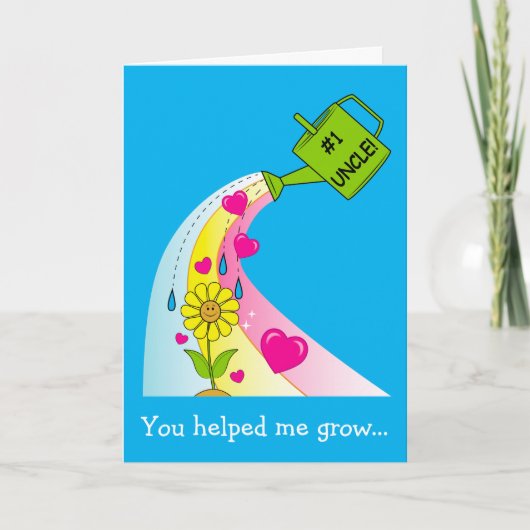 Happy Vaderdag voor Uncle met Rainbow & Hearts Kaart (Voorkant)