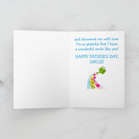 Happy Vaderdag voor Uncle met Rainbow & Hearts Kaart (Binnen)