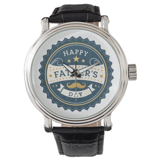  Happy Vaderdag Watch – Classic Badge D Horloge (Voorkant)