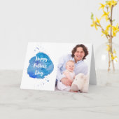 Happy Vaderdag|Waterverf Splash Aangepaste foto Kaart (Gele Bloem)