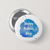 Happy Vaderdag|Waterverf Splash Ronde Button 5,7 Cm (Voorkant /achterkant)