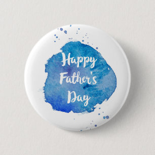 Happy Vaderdag Waterverf Splash Ronde Button 5,7 Cm
