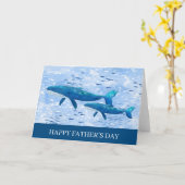 Happy Vaderdag Waterverf Whales Kaart (Gele Bloem)