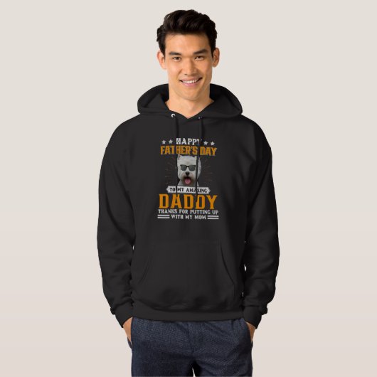 Happy Vaderdag Westie Dog Pap Voor Mannen Hoodie (Voorkant volledig)