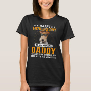 Happy Vaderdag Wire Fox Terrier Dog Pap Voor M T-shirt