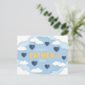 Happy Vaderdag wolken en harten Kaart (Staand voorkant)