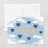 Happy Vaderdag wolken en harten Kaart (Voorkant / Achterkant)