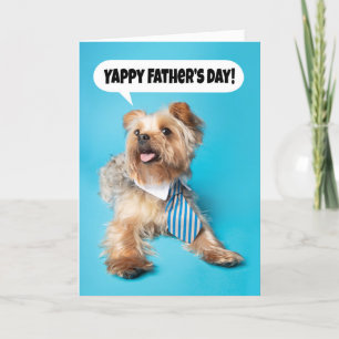 Happy Vaderdag Yappy Yorkie Dog Humor  Feestdagen Kaart