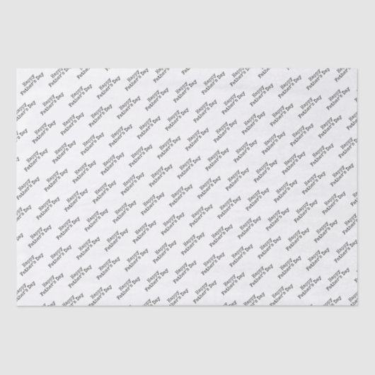 "Happy Vaderdag" zwart op witte achtergrond Tissuepapier (Voorkant)