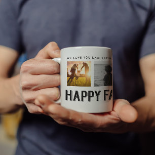 Happy Vaderdag Zwart-wit 4 Fotoraster Koffiemok