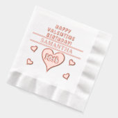 Happy Valentijn 10th Birthday Hartnaam Folie Servetten (Links)