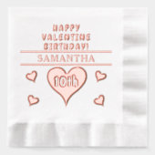 Happy Valentijn 10th Birthday Hartnaam Folie Servetten (Voorkant)