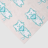 Happy Valentijn Blauwgroen Kat Tissuepapier (Detail)