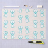 Happy Valentijn Blauwgroen Kat Tissuepapier (Craft)