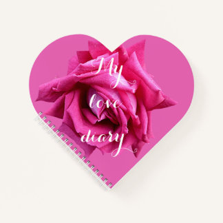 Happy Valentijn cadeau  hot roze roos bloemen Notitieboek