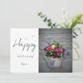 Happy Valentijn Day Modern Script Photo Feestdagenkaart (Staand voorkant)