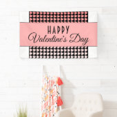 Happy Valentijn Day Roze Heart Pattern Spandoek (Insitu)