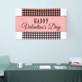 Happy Valentijn Day Roze Heart Pattern Spandoek (Beurs)