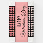Happy Valentijn Day Roze Heart Pattern Spandoek (Verticaal)
