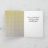 Happy Valentijn Day Yellow Grey Heart Pattern Feestdagen Kaart (Binnen)