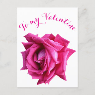 Happy Valentijn hot pink roos floral classy Briefkaart
