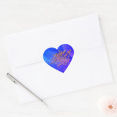 Happy Valentijn’s Day blauw hart belettering Hart Sticker (Envelop)