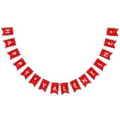 Happy Valentijn Typography Red Hearts Pattern Vlaggetjes (Alle)