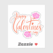 Happy valentijnen floral sticker (Vel)