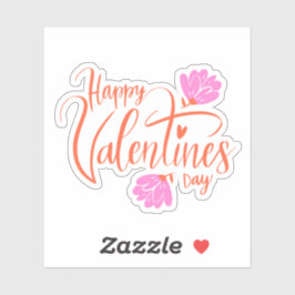 Happy valentijnen floral sticker