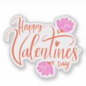 Happy valentijnen floral sticker (Voorkant)