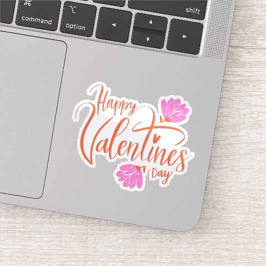 Happy valentijnen floral sticker (Detail)