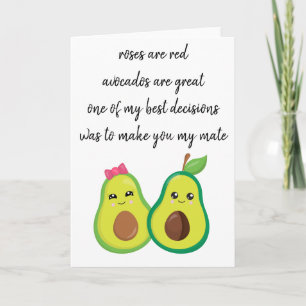 Happy Valentijns Avocado Couple Roos is rood Kaart