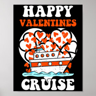 Happy Valentijns Cruise Hearts Cool Cruising Poster