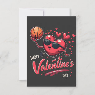 Happy Valentijn's Day Basketball Lovers Bedankkaart