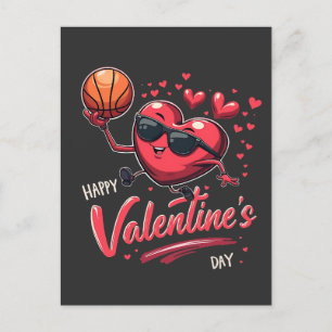 Happy Valentijn's Day Basketball Lovers Briefkaart