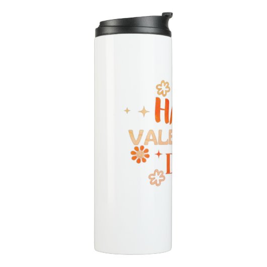 Happy Valentijn's Day Love Design Thermosbeker (Gedraaid links)