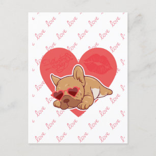 Happy Valentijns   Franse Bulldog Briefkaart