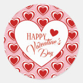 Happy Valentijns Ronde Sticker (Voorkant)