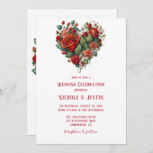 Happy Valentijn's Rozen Bruiloft Kaart (Voorkant / Achterkant)