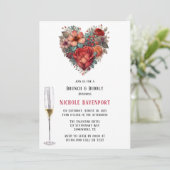 Happy Valentijn's Rozen Brunch & Bubbly Kaart (Staand voorkant)