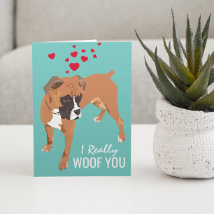 Happy Valentijns van de hond   Boxer Dog Kaart