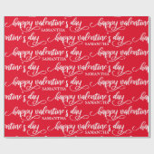 Happy Valentijnsdag, aangepast rood Cadeaupapier (Vlak)