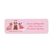 Happy Valentijnsdag Amerikaanse Pit Bull Terriers Etiket (Voorkant)