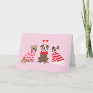 Happy Valentijnsdag Amerikaanse Pit Bull Terriers Feestdagen Kaart