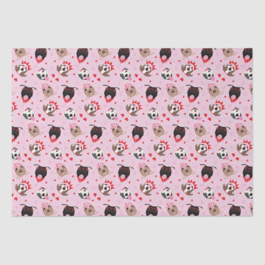 Happy Valentijnsdag Amerikaanse Pit Bull Terriers Tissuepapier (Voorkant)