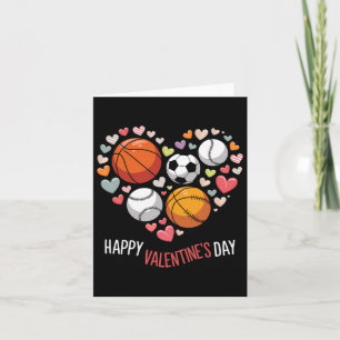 Happy Valentijnsdag Basketbal Football Kaart