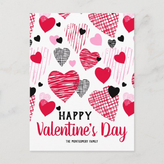 "Happy Valentijnsdag" Gepersonaliseerd Briefkaart (Voorkant)