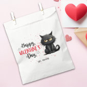 Happy Valentijnsdag Grappige zwarte kat Bedankzakje